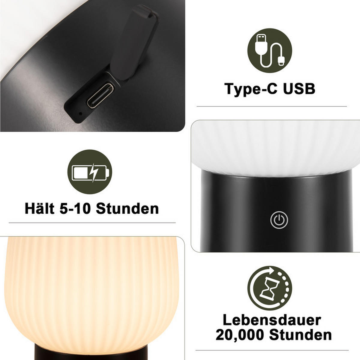LED-TISCHLEUCHTE BUCKLEY Ⅲ 21/13/9 cm - Weiß, Glas (21/13/9cm) - Nettlife