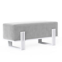 POLSTERBANK TEO 80 cm Weiß / Grau ,Metallgestell - Grau, Metall (80/47/35cm) - Idohome