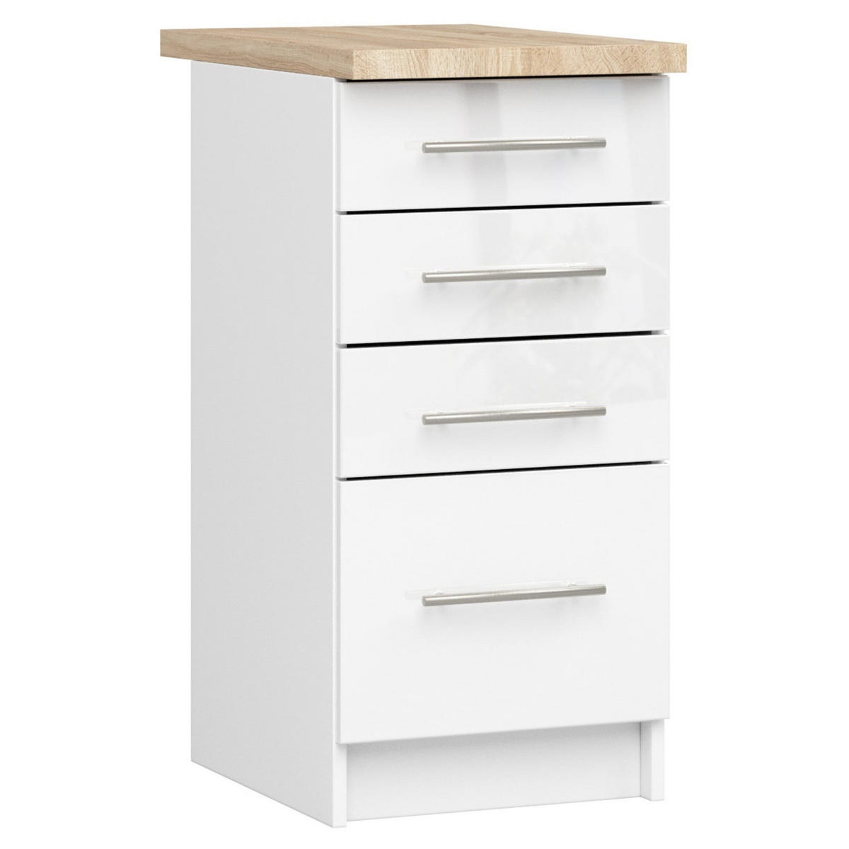 UNTERSCHRANK Weiß, Weiß Glanz 85/40/46 - Weiß, Holzwerkstoff (40/85/46cm) - RAUMHIRSCH FURNITURE