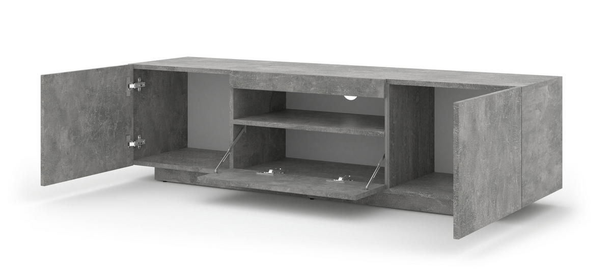 TV LOWBOARD Beton 150/42/37 - Grau, Holzwerkstoff (150/42/37cm) - RAUMHIRSCH FURNITURE
