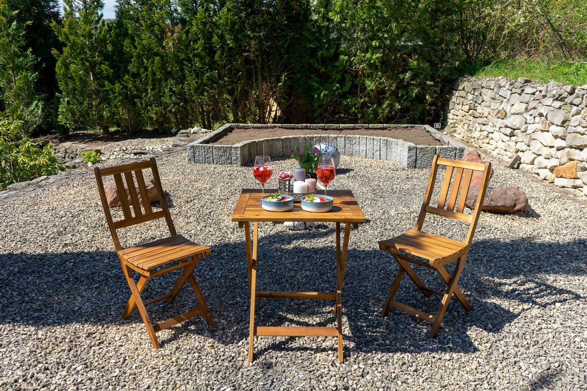 GARTENMÖBELSET 3TLG. BLOOM - Beige, Holz - SAM