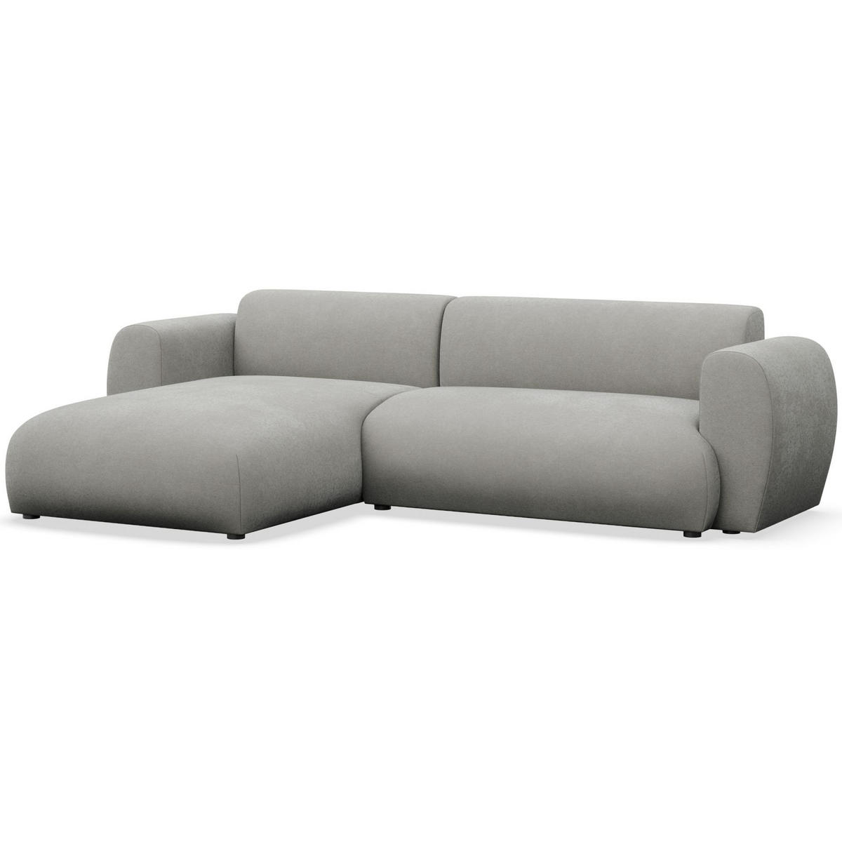 ECKSOFA Emia Hellgrau links - Hellgrau/Schwarz, Kunststoff/Textil (262/156cm) - Selsey