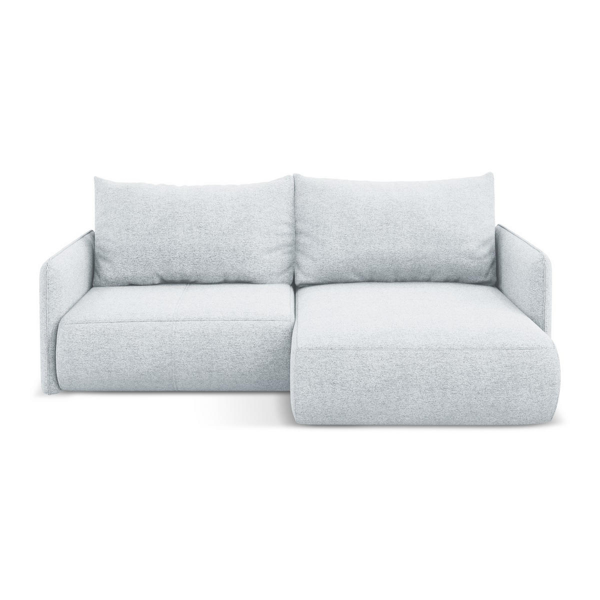 ECKSOFA mit Schlaffunktion Chenille Stoff Blau - Blau/Schwarz, Kunststoff/Textil (207/148cm) - LaMiaSofa