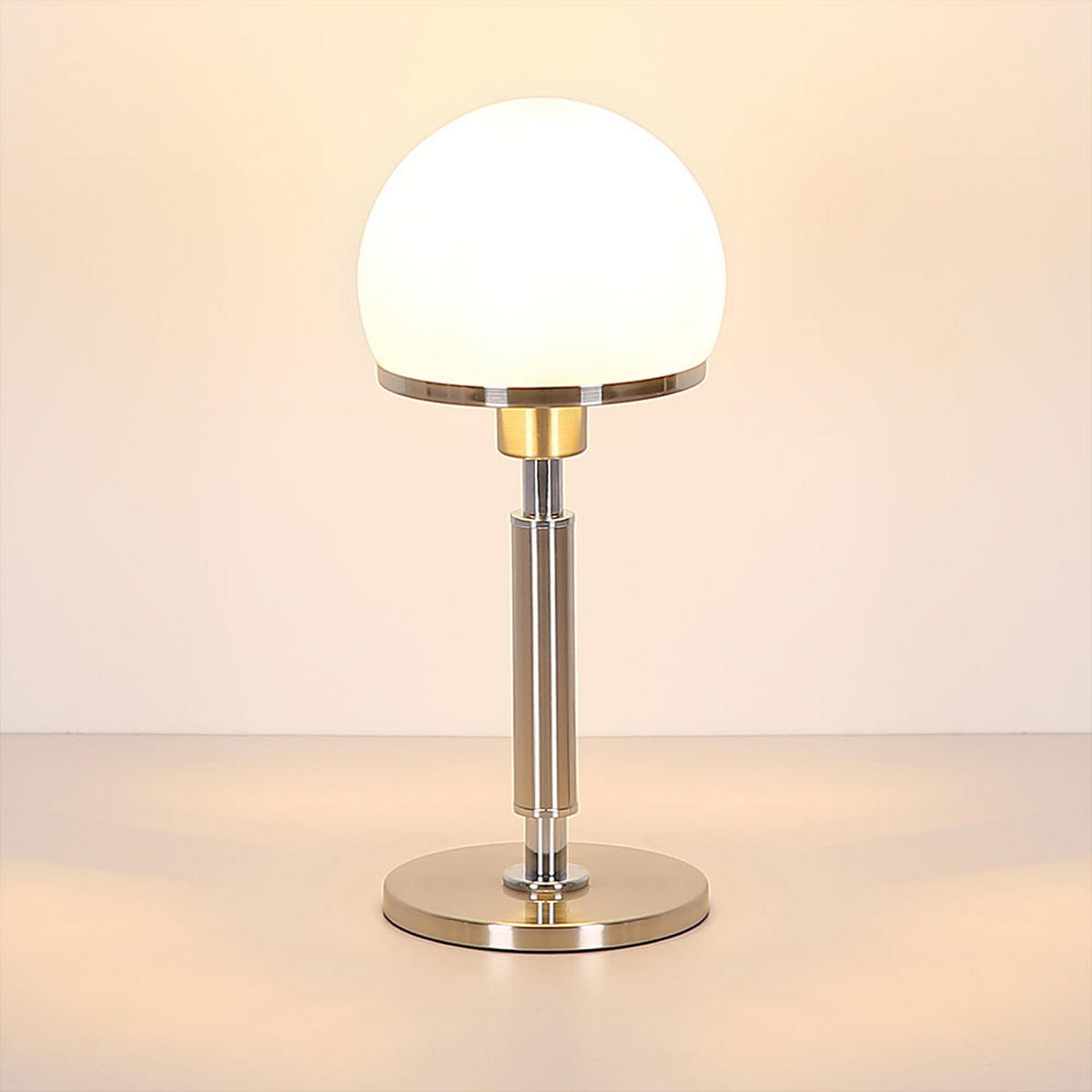 TISCHLEUCHTE Haku Metall Silber - Silberfarben, Glas (18/18/40cm) - Globo Lighting