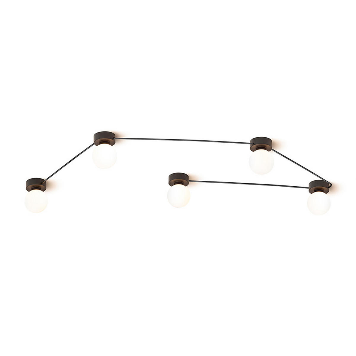 DECKENLEUCHTE VELA V Schwarz Opalglas 30 W - Schwarz, Glas (23.5/9/125cm) - Rendl