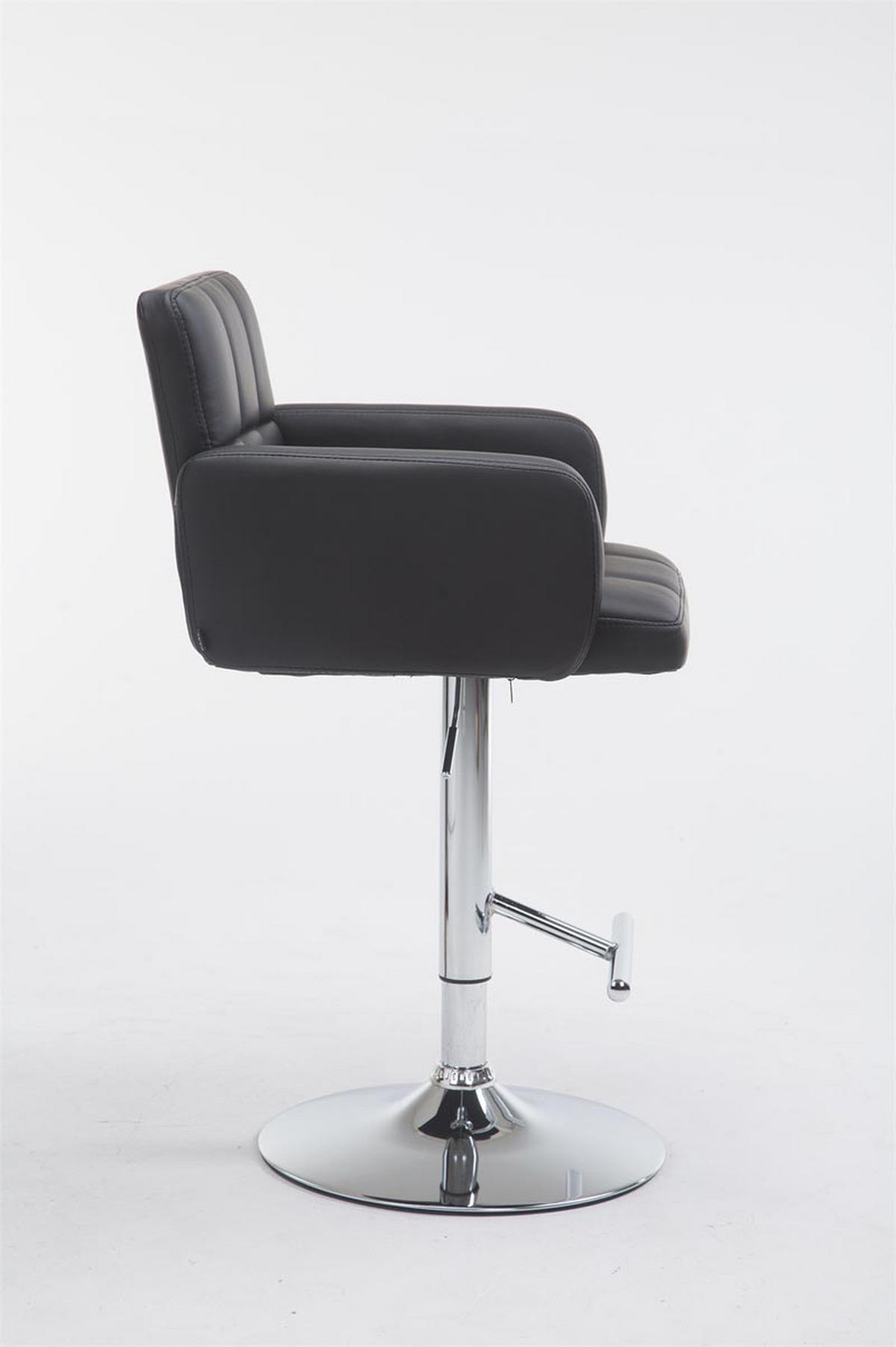 BARHOCKER Lausanne, Gestell Metall in Chromoptik, Kunstleder schwarz, - Chromfarben/Schwarz, Kunststoff/Textil (60/100/56cm) - TPFLiving