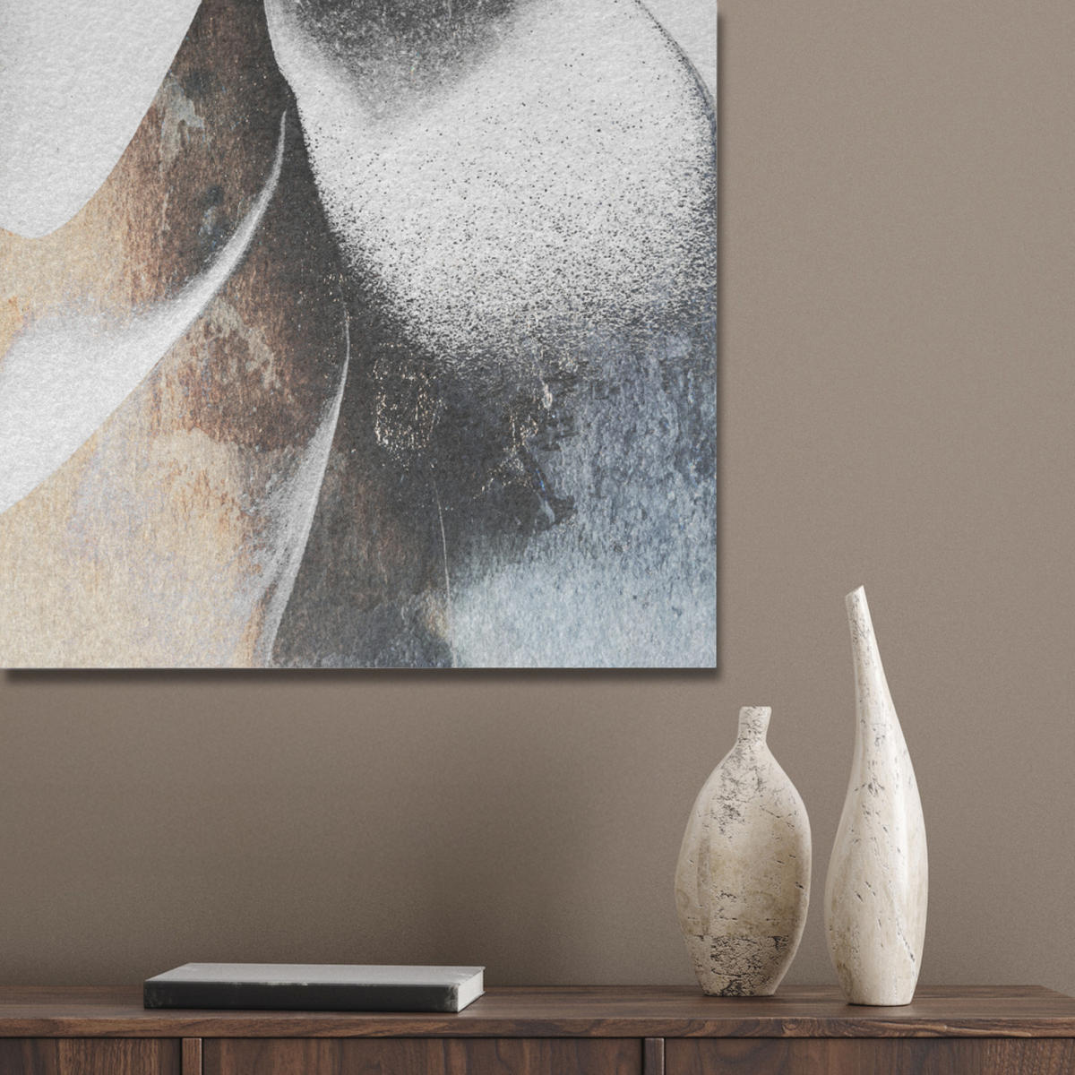 AKUSTIKPANEEL Luxus - Abstrakt - Gold - Weiß 60x80 cm - Goldfarben, Textil (60/0.9/80cm) - MuchoWow