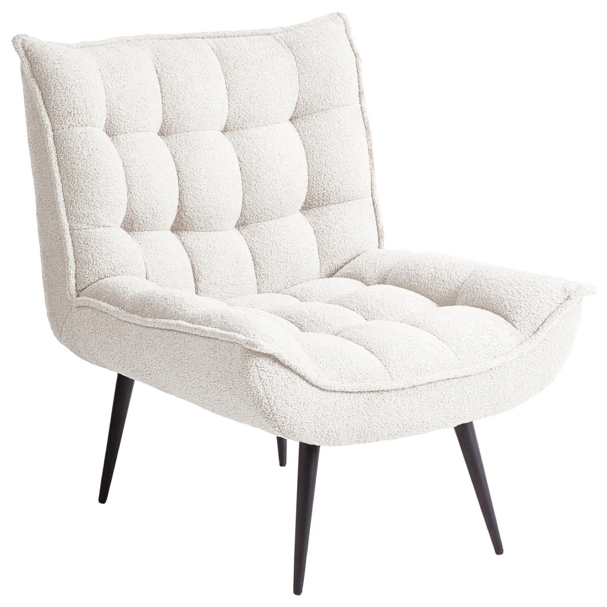 FÅTÖLJ vit Alvesta - Vit/Svart, Textil (73/92/79cm) - Beliani