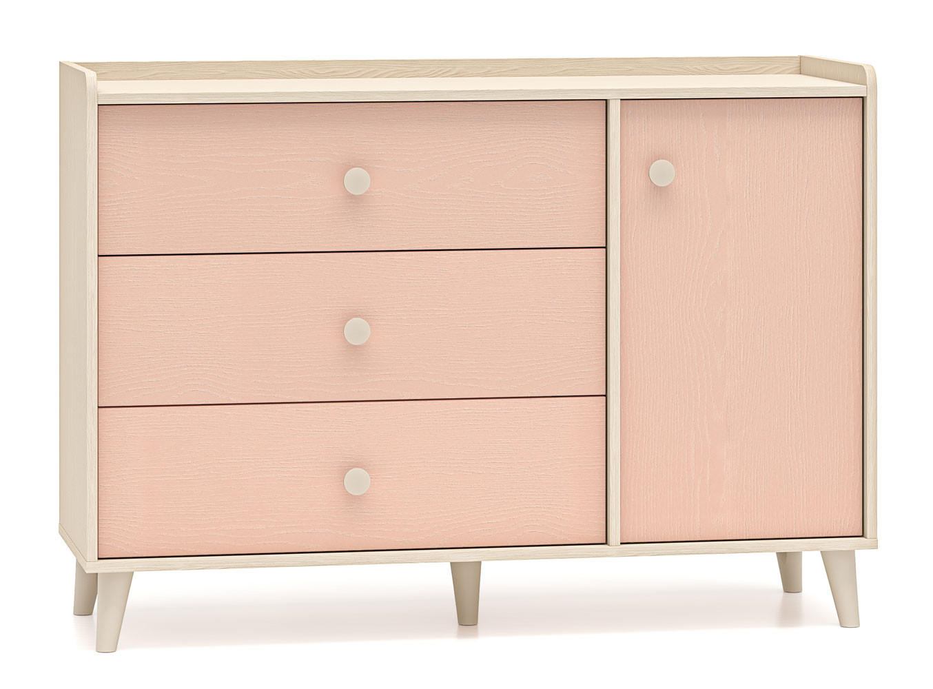 KOMMODE Mevel Wüstensand / Millennial Pink 120 / 40 / 85cm - Pink, Holz/Holzwerkstoff (120/85/40cm) - Feldmann-Wohnen