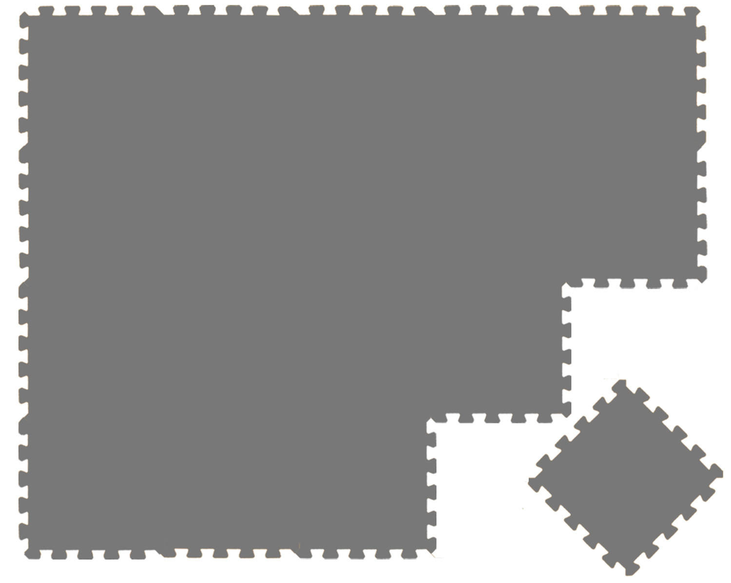 SPIELMATTE ab Null - 180/90/1 cm Puzzlematte Grau - Grau, Kunststoff (30/30cm) - Littletom