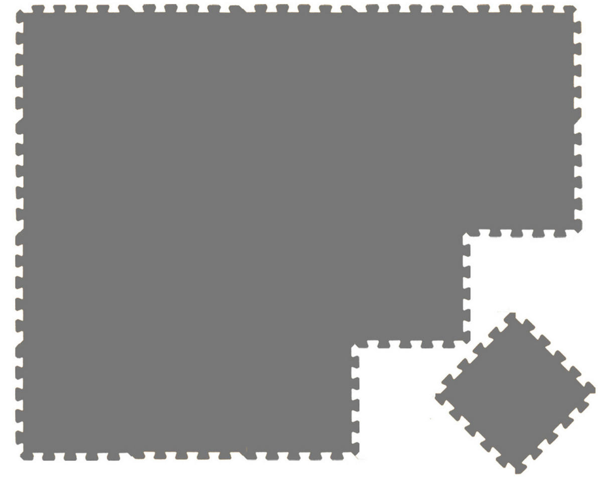 SPIELMATTE ab Null - 180/90/1 cm Puzzlematte Grau - Grau, Kunststoff (30/30cm) - Littletom