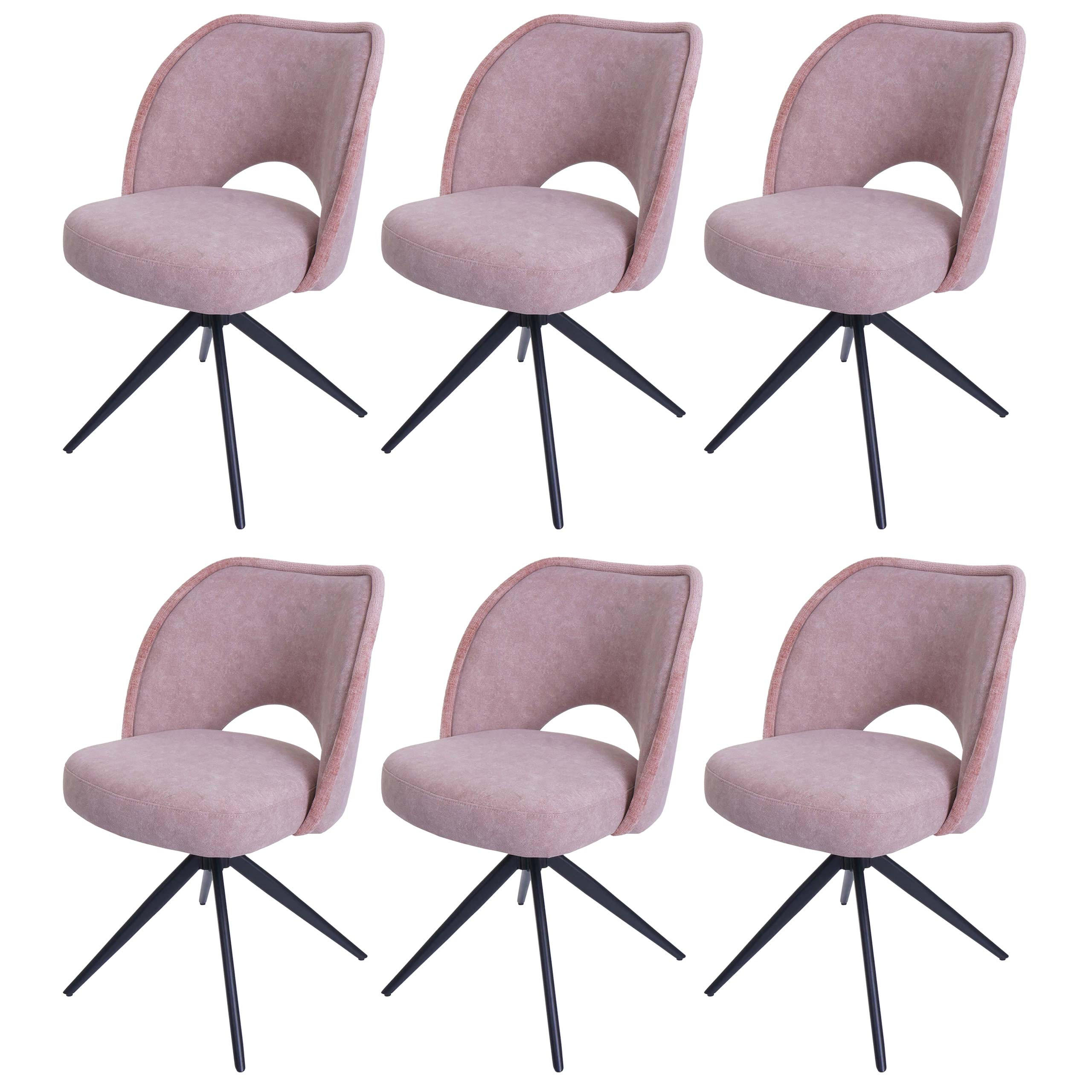 ESSZIMMERSTUHL Altrosa 6er-Set - Altrosa, Textil (54/84/60cm) - MCW