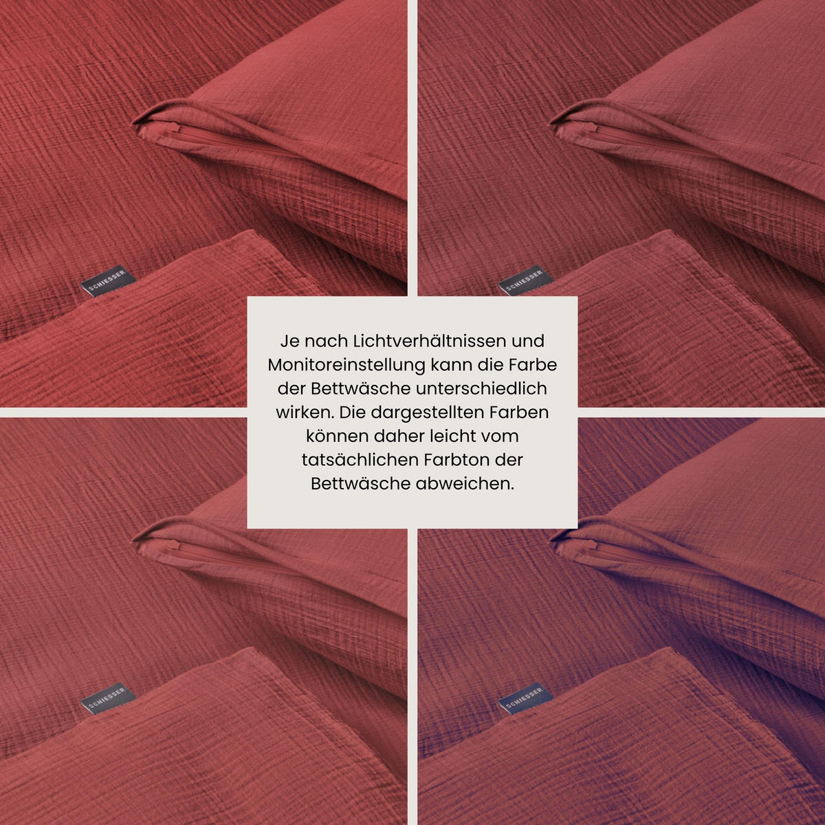 BETTWÄSCHESET Molly - Musselin - 2-teilig - 135 x 200 cm - Rosenholz - Rotbraun, Textil (135/200cm) - SCHIESSER