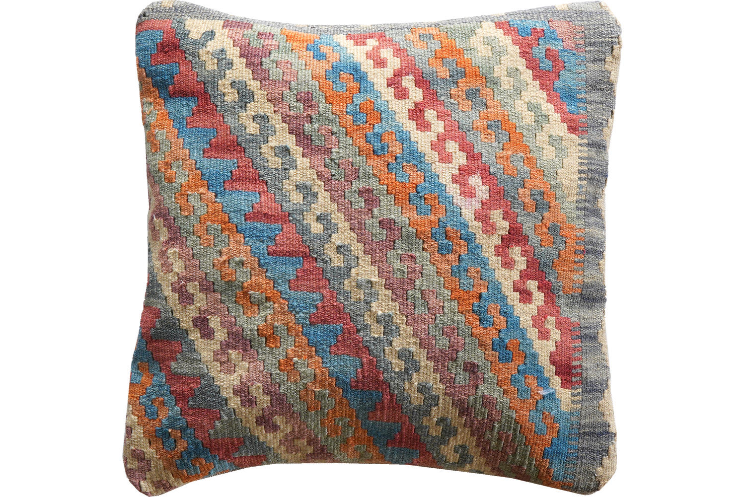 KELIM-KISSEN Mehrfarbig 50/50 cm Schurwolle - Multicolor, Textil (50/50cm) - Looma
