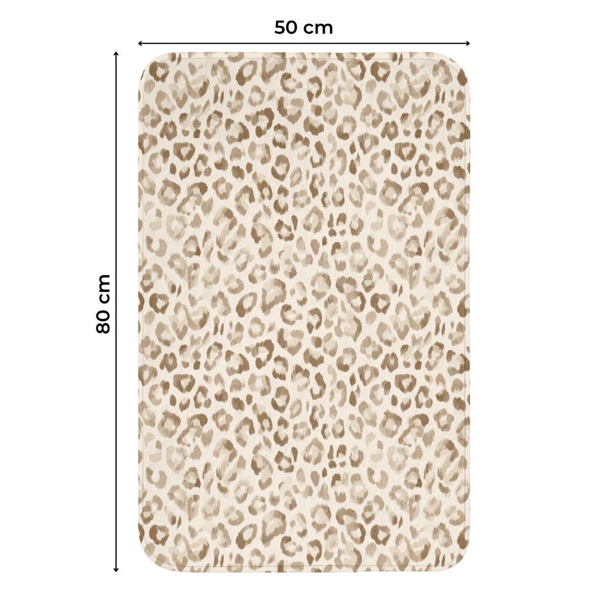 WC PŘEDLOŽKA Leopard - Classic - Béžová 50x80 cm - světle hnědá, textil/plast (50/1cm) - OnlyWow
