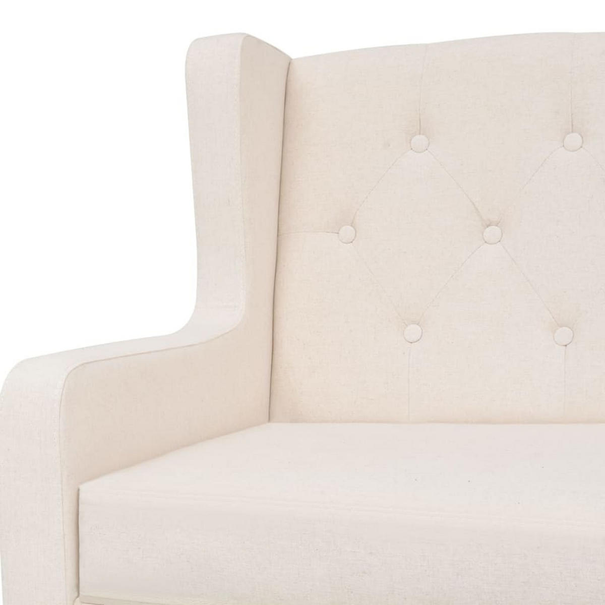 2-SITZER-SOFA mit Holzfüße, 140/68/90 cm, aus Stoff, Cremeweiß - Weiß, Textil (140/90/68cm) - vidaXL