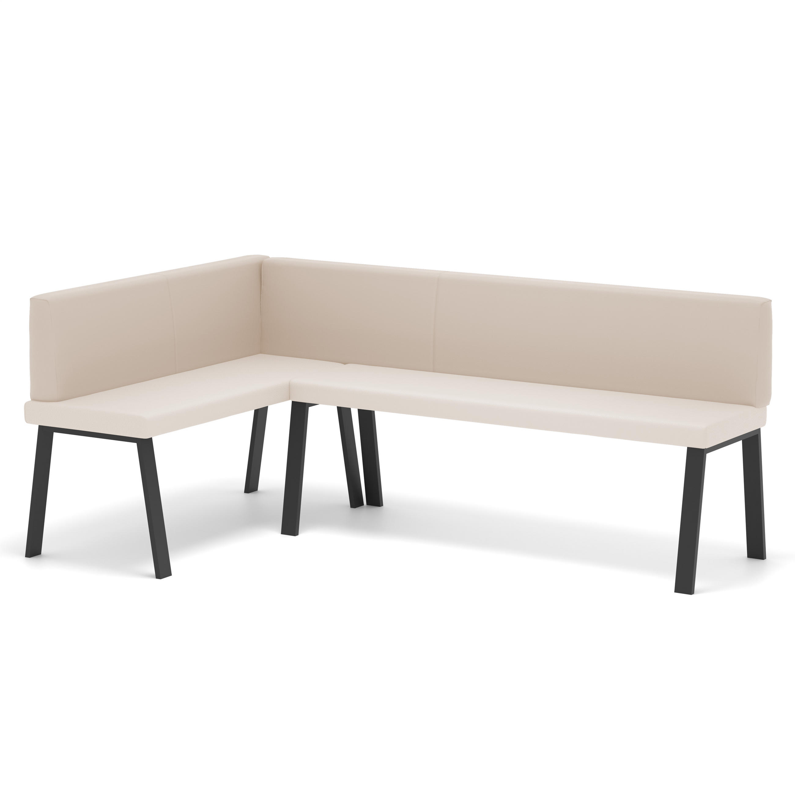 ECKBANK links MONO Y Kunstleder glatt, 142/196 cm Beige - Beige, Kunststoff/Textil (142/196cm) - Idohome