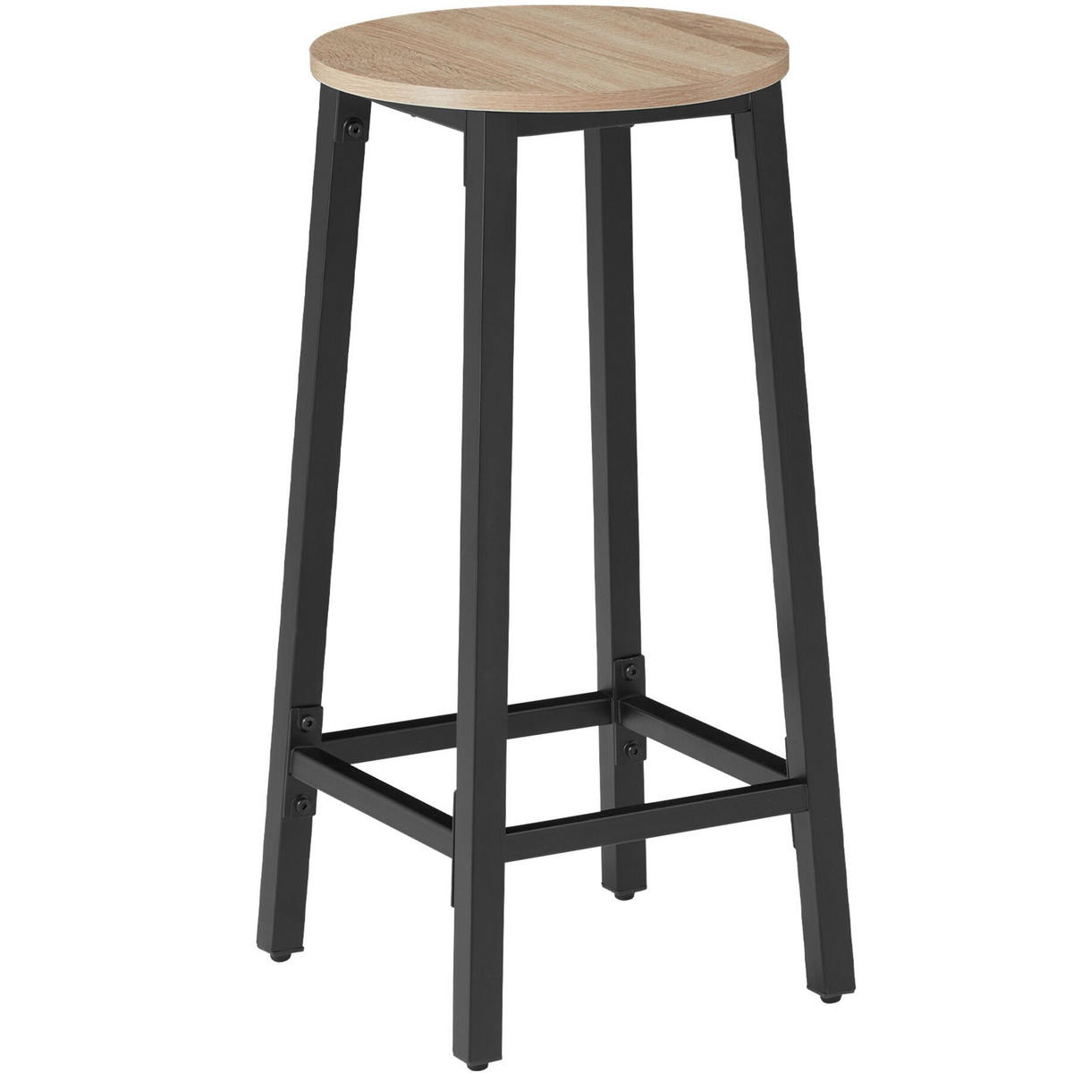 BARHOCKER 4er Set Corby, Sitzhöhe 66 cm, Industrial Holz hell, Eiche Sonoma - Naturfarben, Holz/Textil (32/66/32cm) - tectake