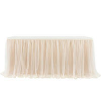 TISCHROCK Tüll 183 cm - Creme, Textil (183/77/1cm)