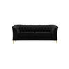 ZWEISITZER-SOFA Chesterfield Modern-Velluto 20 - Schwarz, Holz/Textil (183/74/80cm)