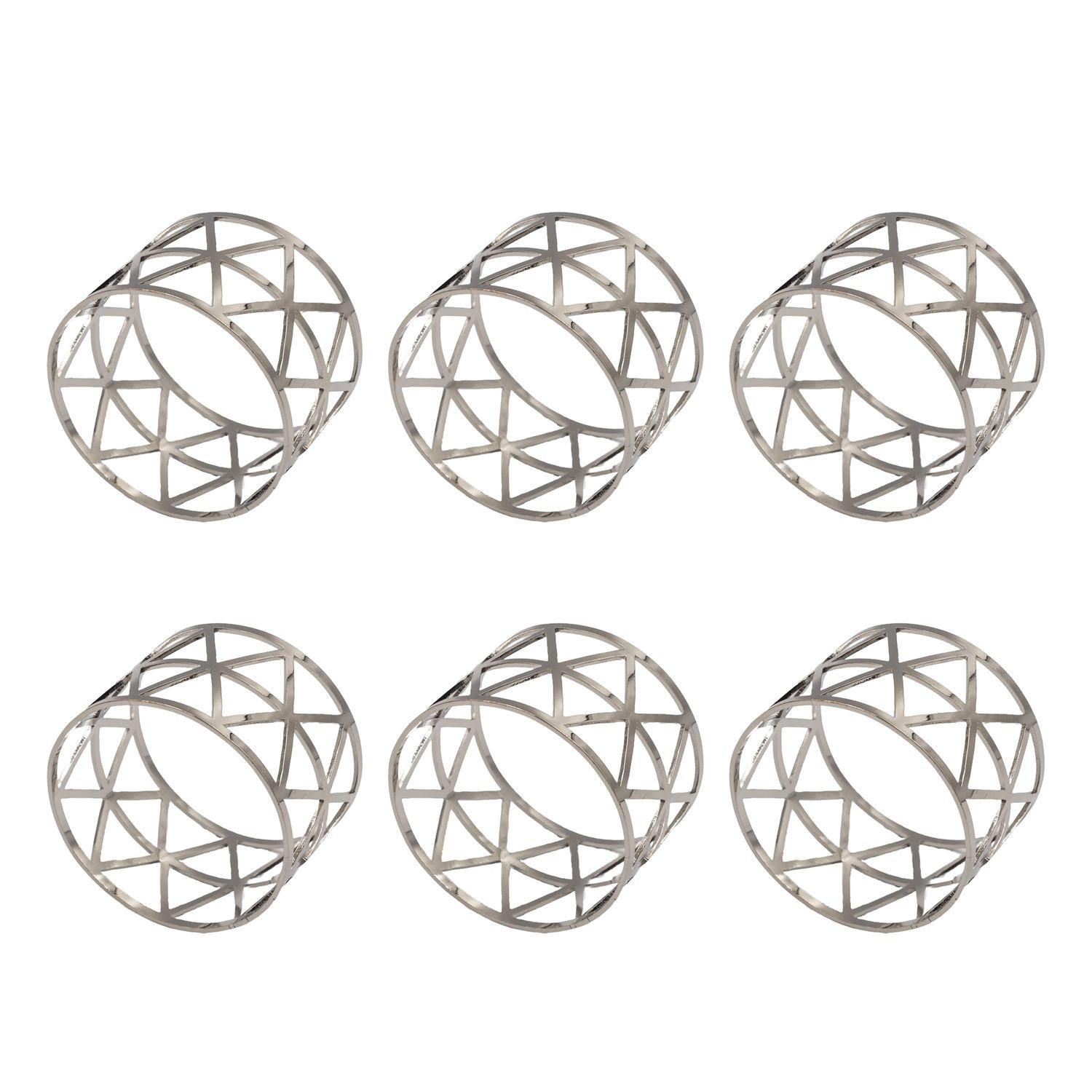 SERVIETTENRINGE Serviettenhalter (6er-Set) - Silberfarben, Metall (4.5/3/4.5cm) - Intirilife