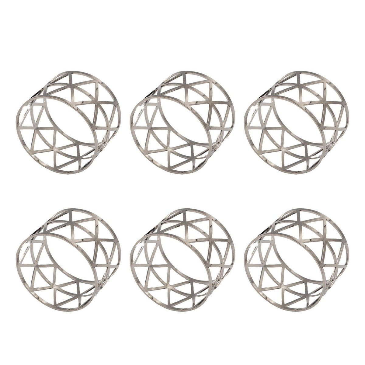 SERVIETTENRINGE Serviettenhalter (6er-Set) - Silberfarben, Metall (4.5/3/4.5cm) - Intirilife