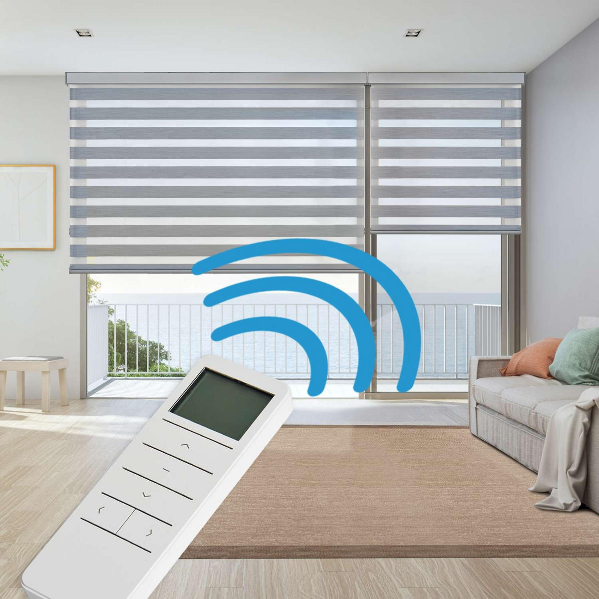 DOPPELROLLO Motorisiertes Silber 160x250 cm - Silberfarben, Kunststoff (160/250cm) - STORESDECO