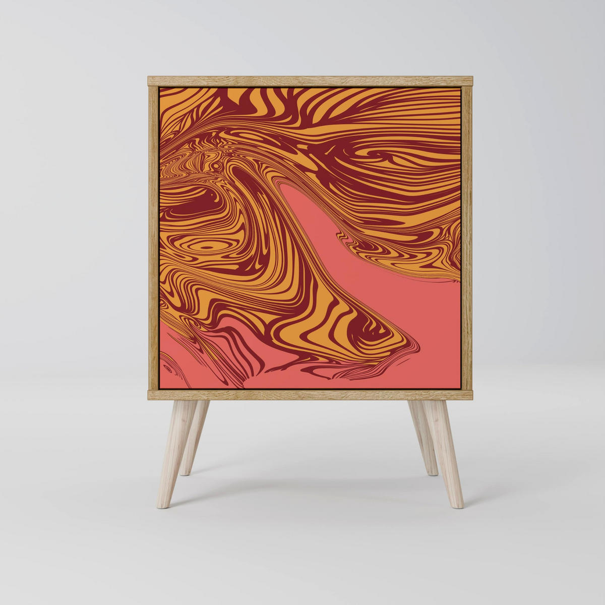 SIDEBOARD FLOATING THOUGHTS, Grau, 57,5x42x57,5 cm, Ohne Füße - Multicolor/Grau, Holzwerkstoff (57.5/57.5/42cm) - SpaceRebels