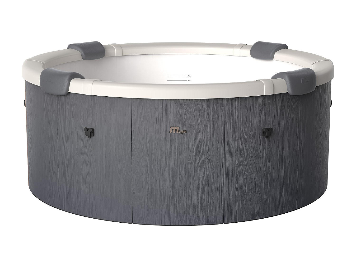 HALBFESTER Whirlpool - 6 Personen - Plastik - Anthrazitgrau - - Anthrazit, Kunststoff (182/70/160cm) - Mspa