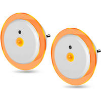 LED-NACHTLICHT - Bernsteinfarben mit Dämmerungssensor und Bewegungsmelder für sanftes Licht im Innenbereich, 2er-Set - Weiß, Kunststoff (6.4/8.5/8.5cm) - Northpoint