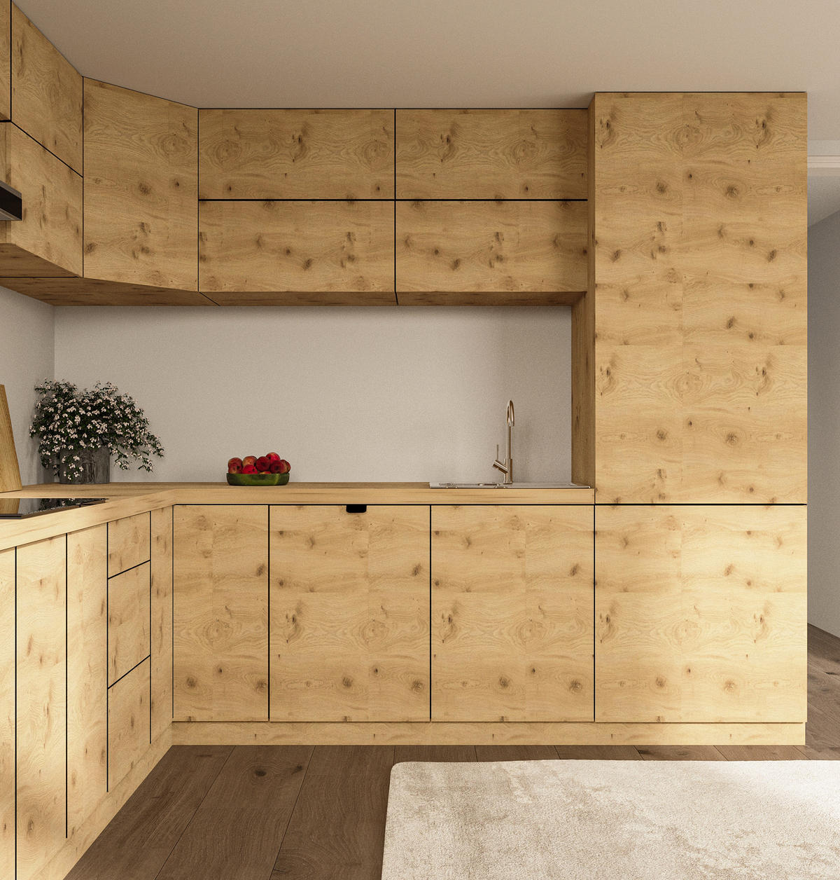 WINKELKÜCHE 360cm x 260cm- Langen KL11-M360 - in Artisan Eiche - Eiche Artisan, Holz (620/212/58cm)