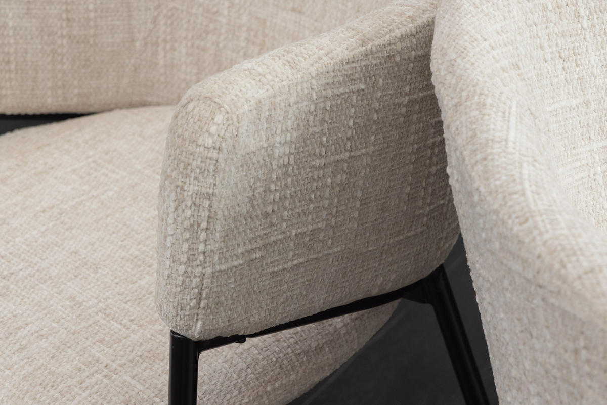 STUHL NOBLESSE Chenille Beige 80 cm - Beige/Schwarz, Kunststoff/Textil (52/77/60cm) - riess-ambiente