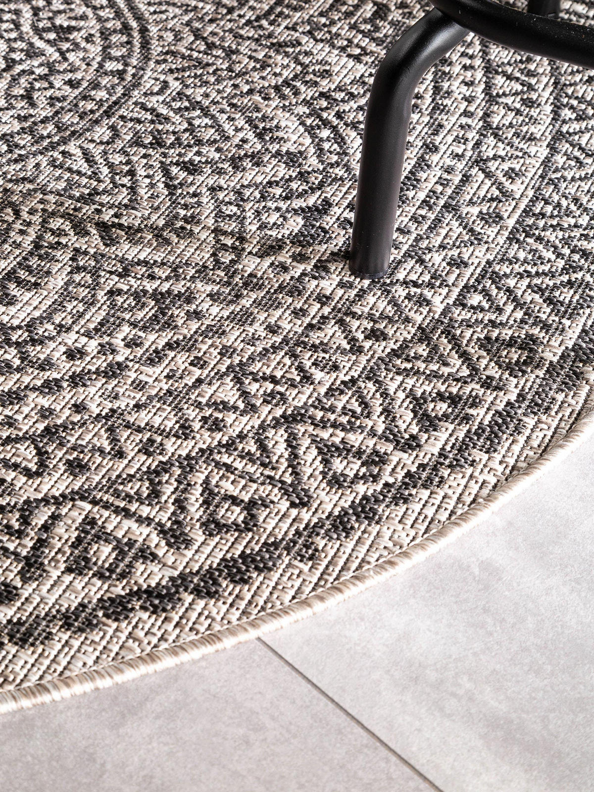 OUTDOORTEPPICH rund Cleo Beige/Braun ø 150 cm rund - Beige, Textil (150/150cm) - benuta Nest