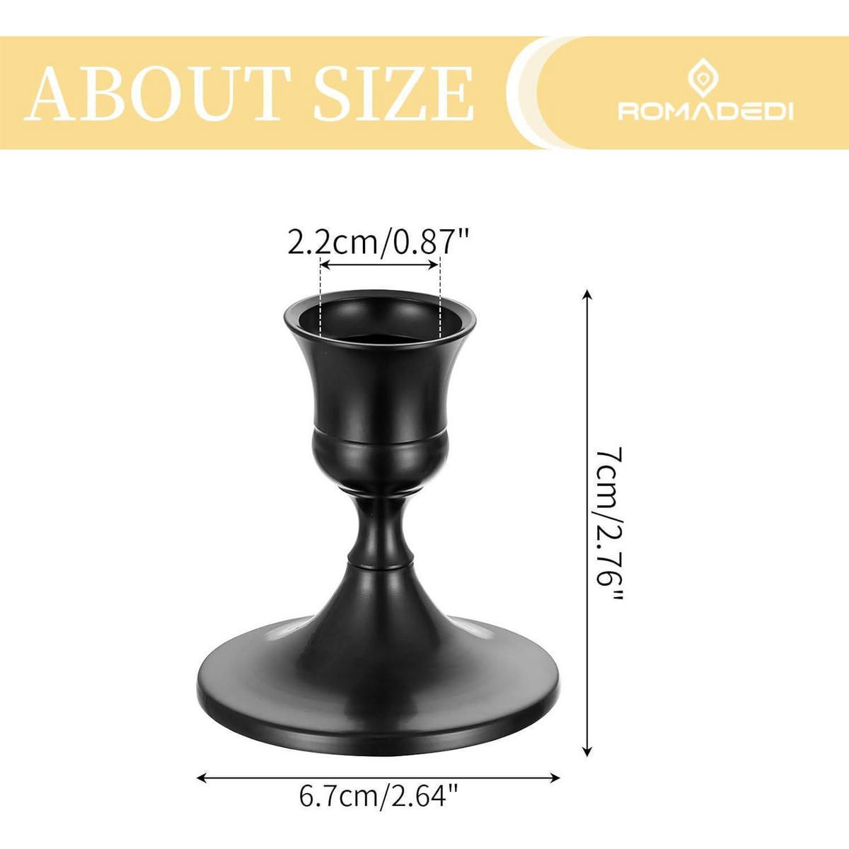 KERZENSTÄNDER 4er Set Schwarz Metall 7,5 cm - Schwarz, Metall (5/5/10cm)