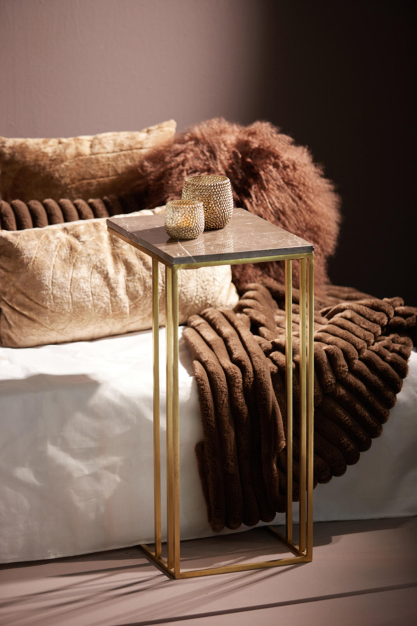 PLAID Vajen Braun 170/130/0,5 cm - Braun, Textil (130/170cm) - Light & Living