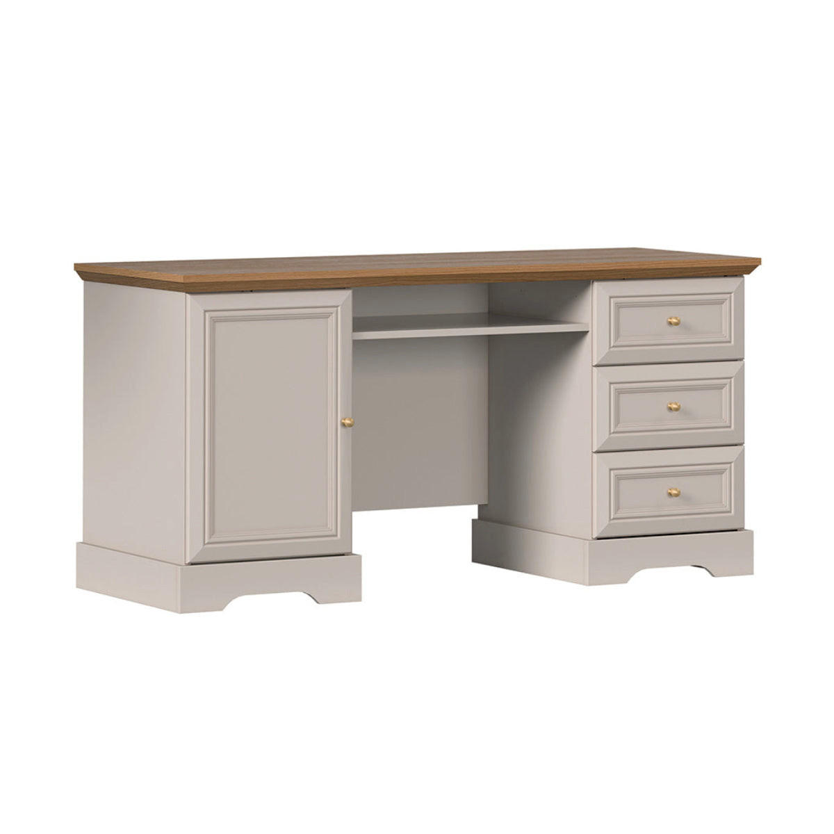 SCHREIBTISCH Dulci Kaschmir und Holz - Beige, Holzwerkstoff (57.2/144.7/72.4cm) - Petits-meubles
