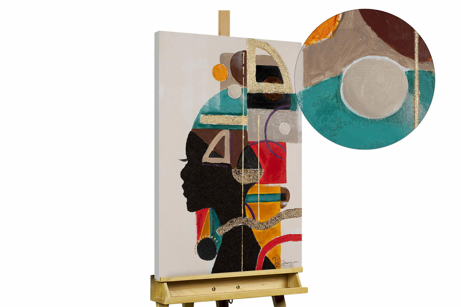 ACRYLBILD HANDGEMALT 50/75 cm - Beige/Multicolor, Holz/Textil (1/75cm) - KUNSTLOFT