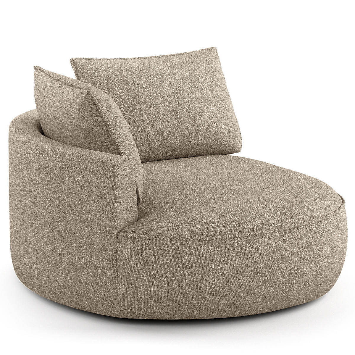 OTTOMANE - modular - Beige/Schwarz, Kunststoff/Textil (126/82/154cm) - home24