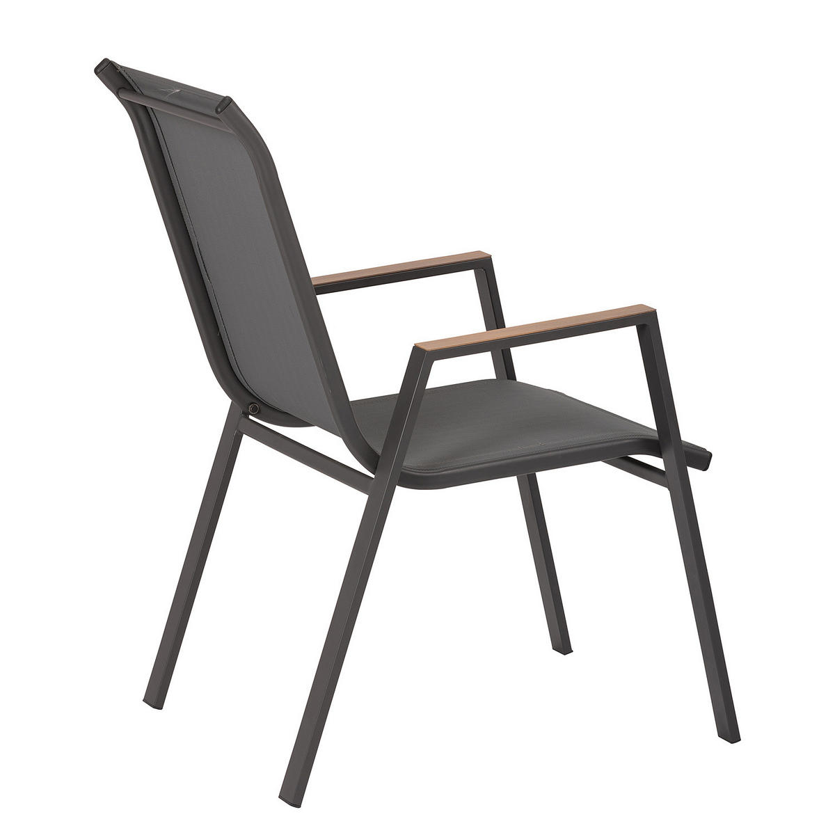 STAPELSTUHL - Stahl / Mischgewebe - Anthrazit - 2er-Set - Anthrazit/Braun, Textil/Metall (54/90/69cm) - home24