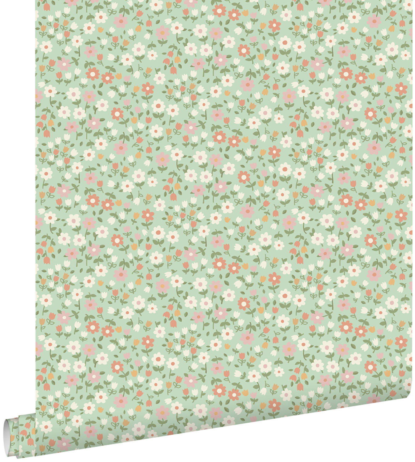 TAPETE Blumen 50 x 900 cm - Grün, Papier (50/0.1cm) - ESTAhome