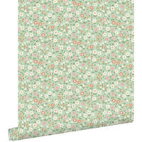TAPETE Blumen 50 x 900 cm - Grün, Papier (50/0.1cm) - ESTAhome