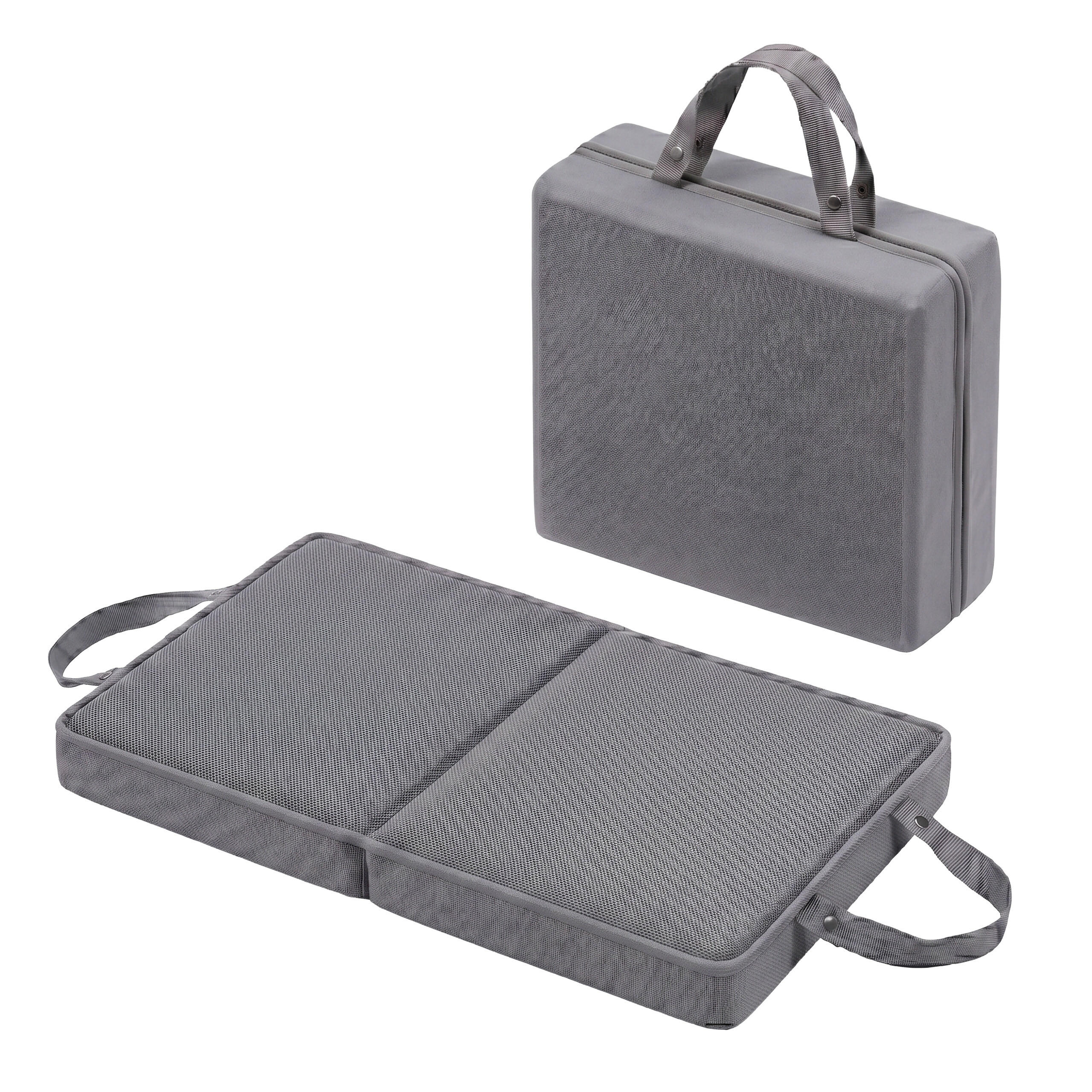 KNIEKISSEN Grau faltbar 61x34 cm - Grau, Textil (61/34cm) - Relaxdays