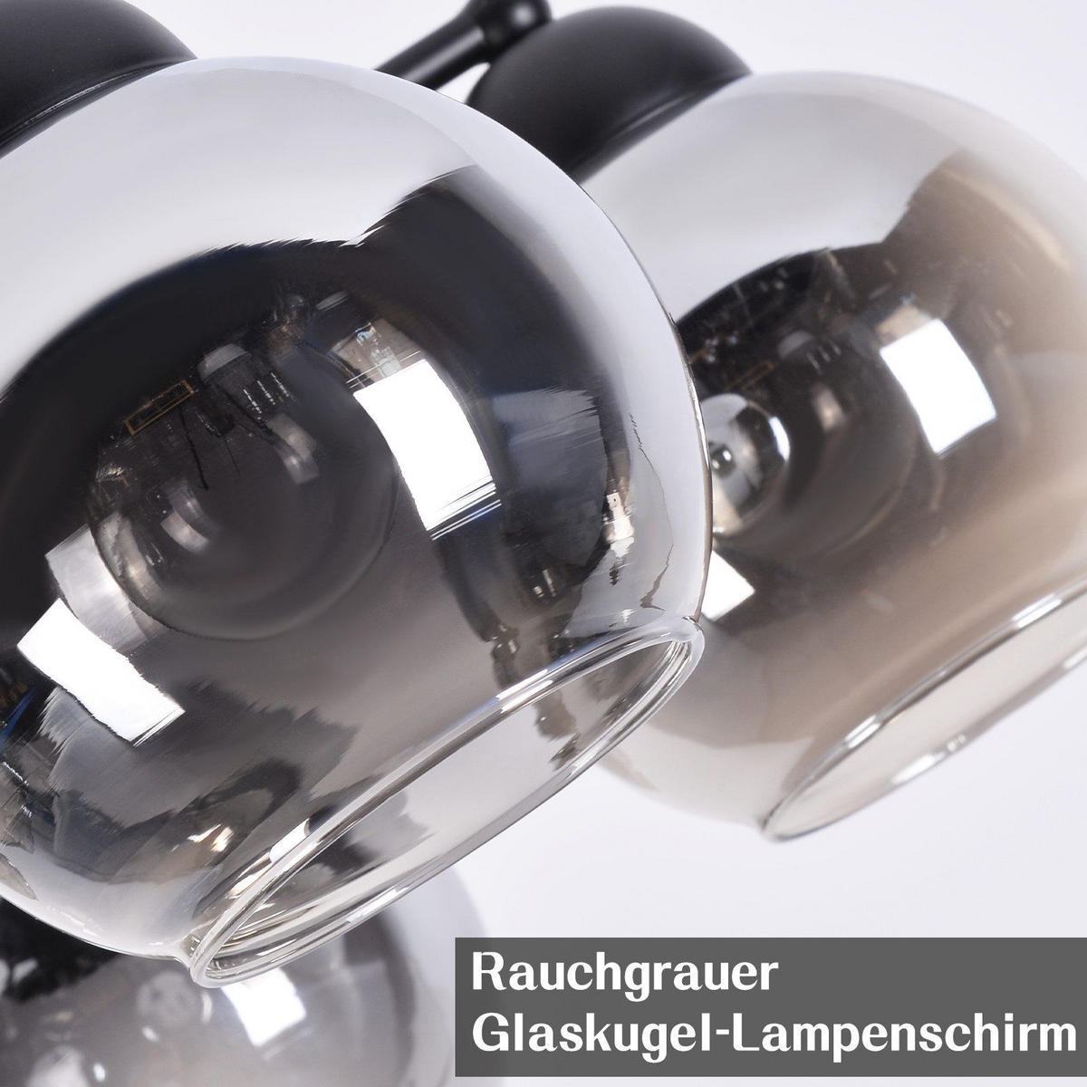 DECKENLEUCHTE Mackay 38/25.6/38cm - Schwarz, Glas (25.6/38/38cm) - Nettlife