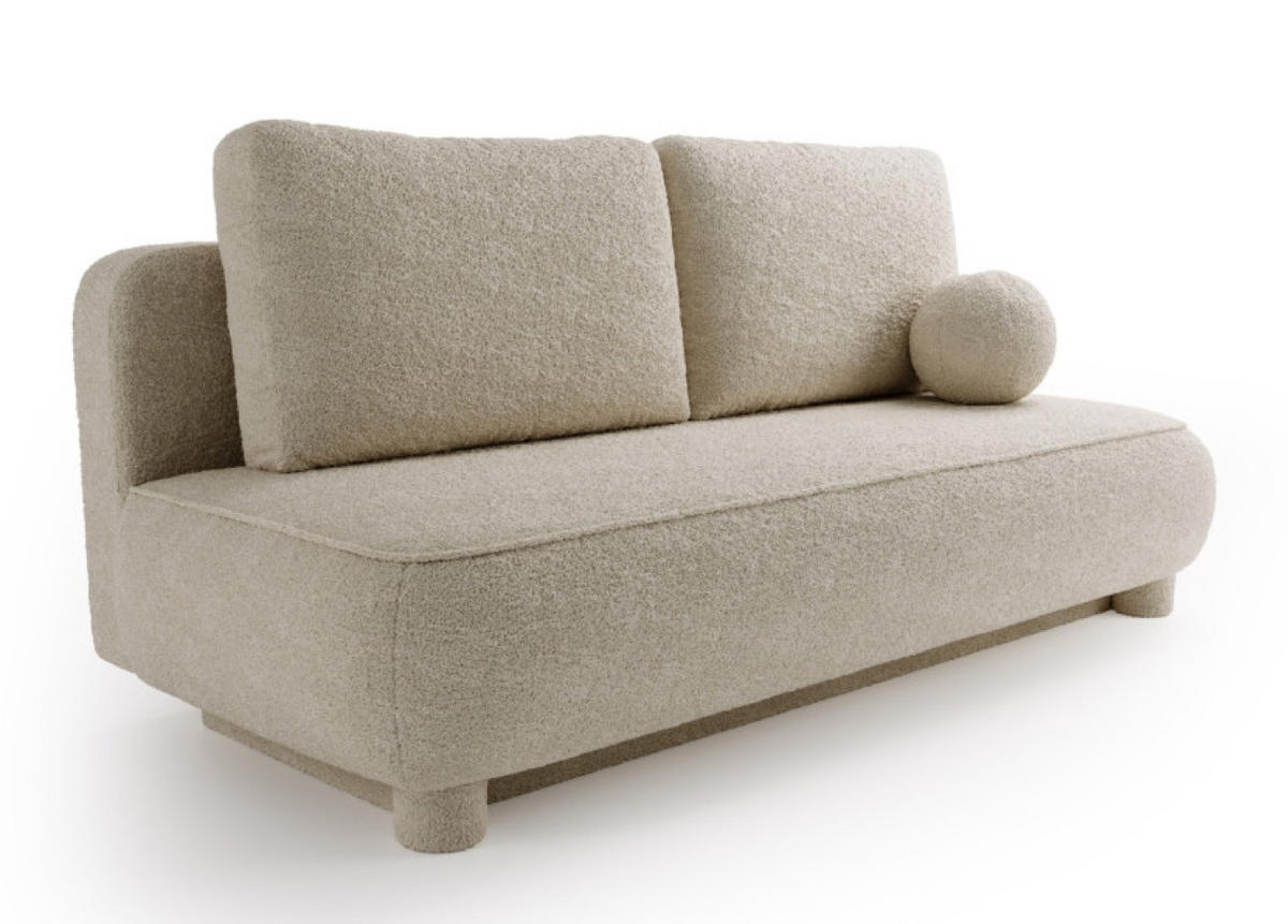 SITZMÖBEL Beige MAJA Mit Schlaffunktion Bouclé - Beige, Textil (209/96/96cm) - Sepro Meble