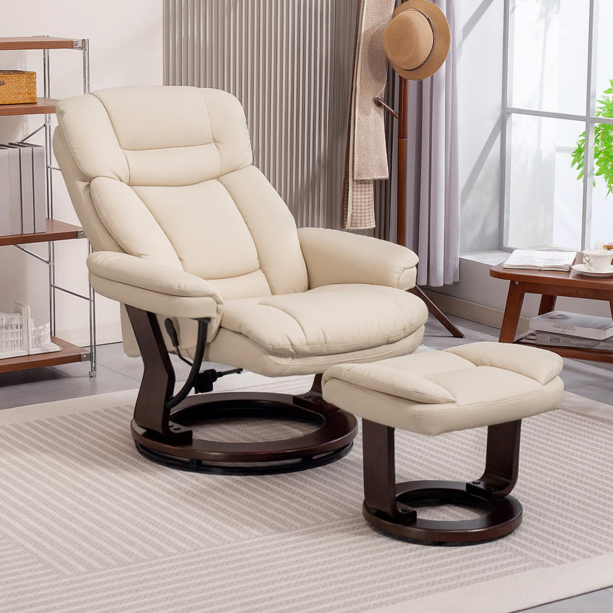 SESSEL Creme 86.0/83.0/107.0cm - Creme, Leder (83/107/86cm)