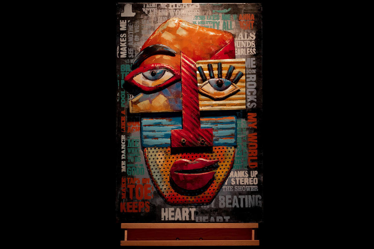 METALLBILD Bunt 60/90 cm - Multicolor, Metall (4.7/90cm) - KUNSTLOFT