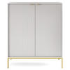 HIGHBOARD Vellore Grau mit goldenen Metallbeinen 104 cm - Goldfarben/Grau, Holzwerkstoff/Metall (104/125/39cm) - Selsey