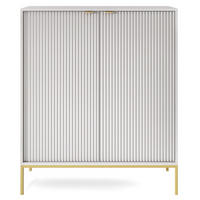HIGHBOARD Vellore Grau mit goldenen Metallbeinen 104 cm - Goldfarben/Grau, Holzwerkstoff/Metall (104/125/39cm) - Selsey