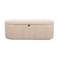 BANK Puffy mit Stauraum Beige L - Beige, Kunststoff (120/44/44cm) - Zuiver