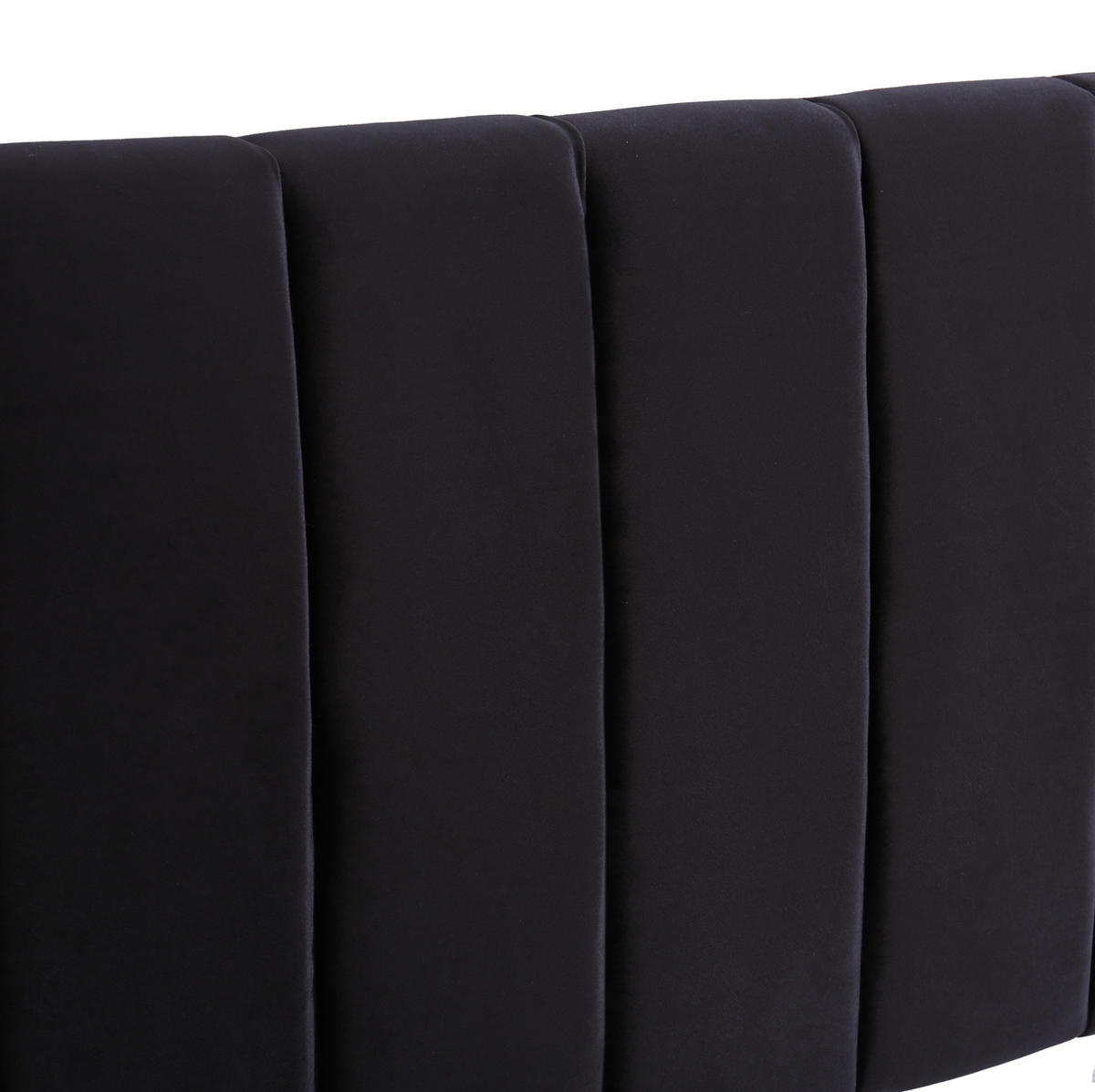 POLSTERBETT aus Samt 160x200 cm Schwarz mit Lattenrost, hohem Kopfteil und 2 Schubladen - Schwarz, Textil (160/200cm) - IVMEU